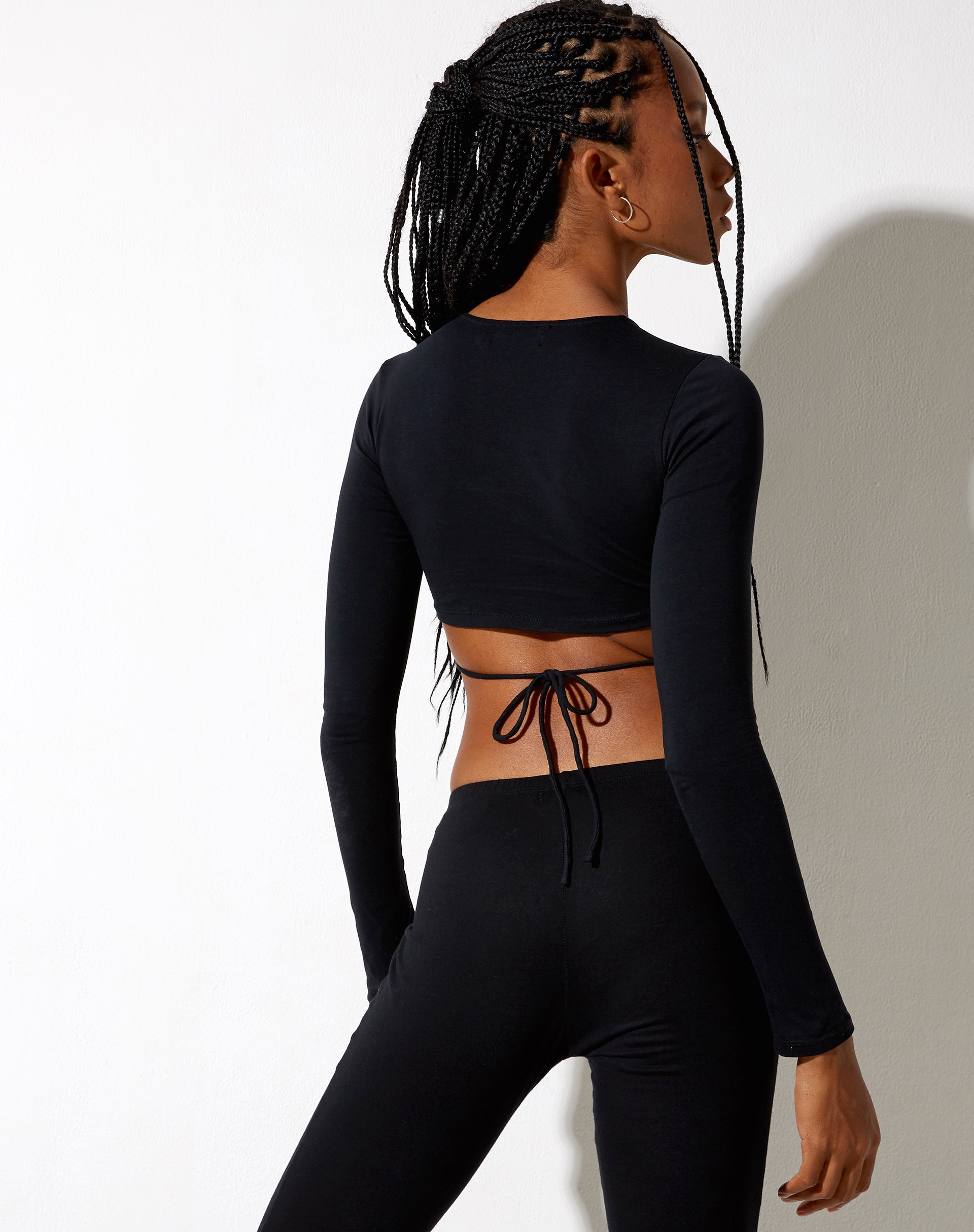 Baye Crop Top in Black Out Of This World-Nico Sky