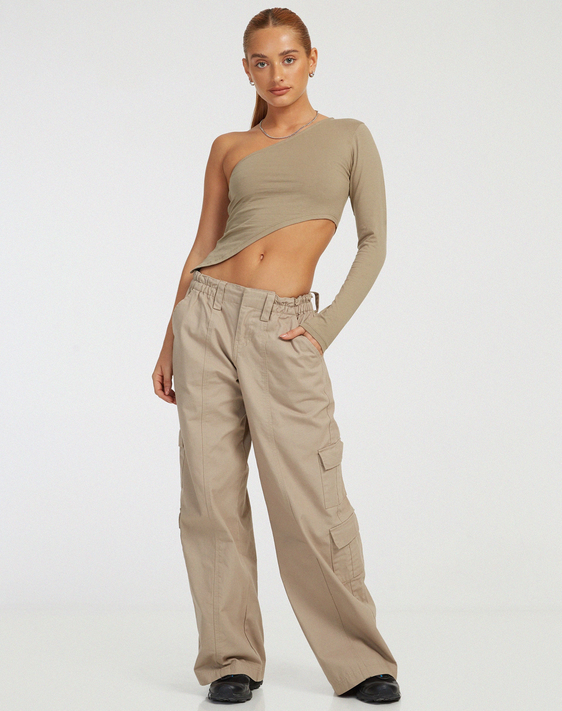 Baylee Crop Top in London Fog-Nico Sky