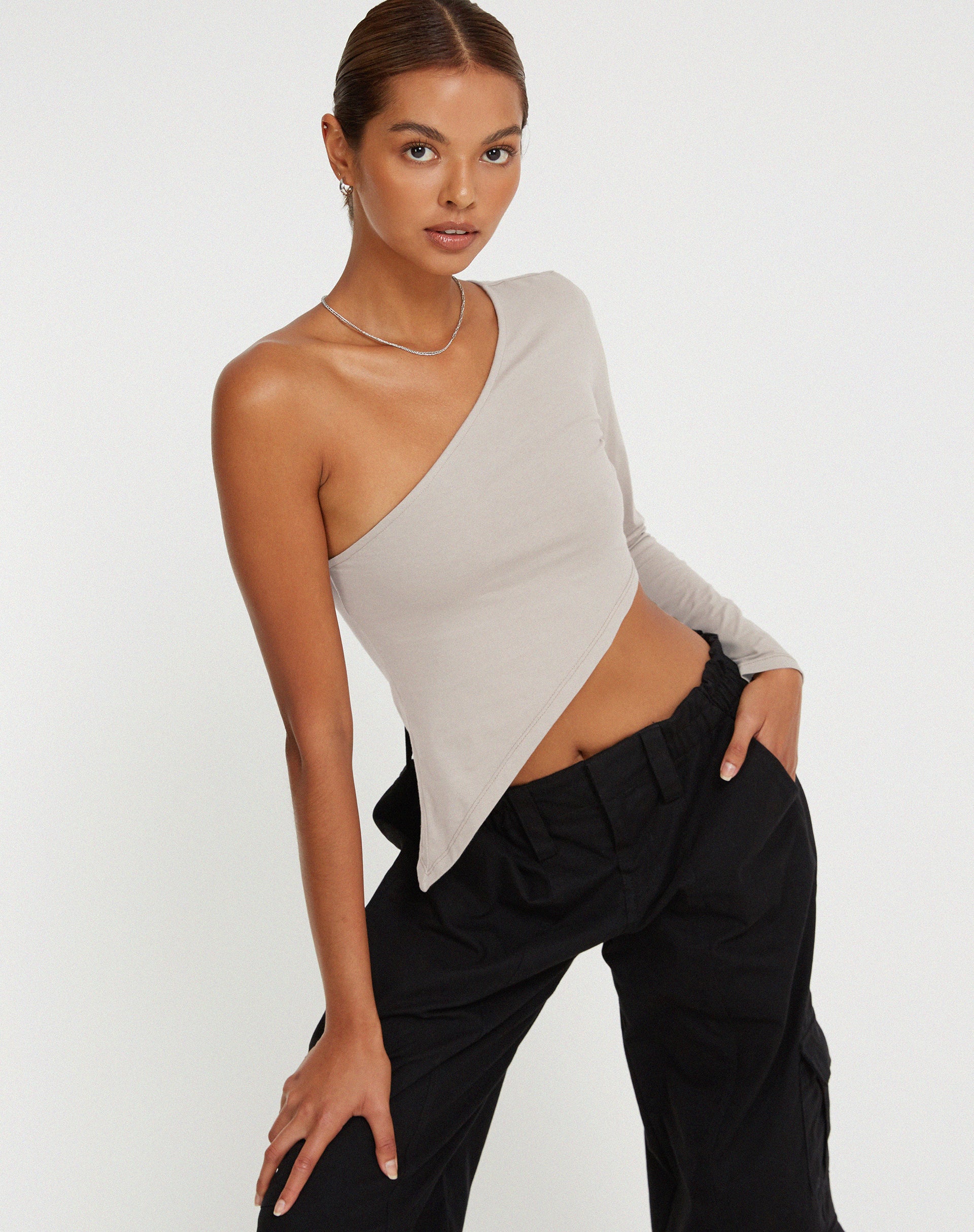 Baylee Crop Top in Oat Milk-Nico Sky
