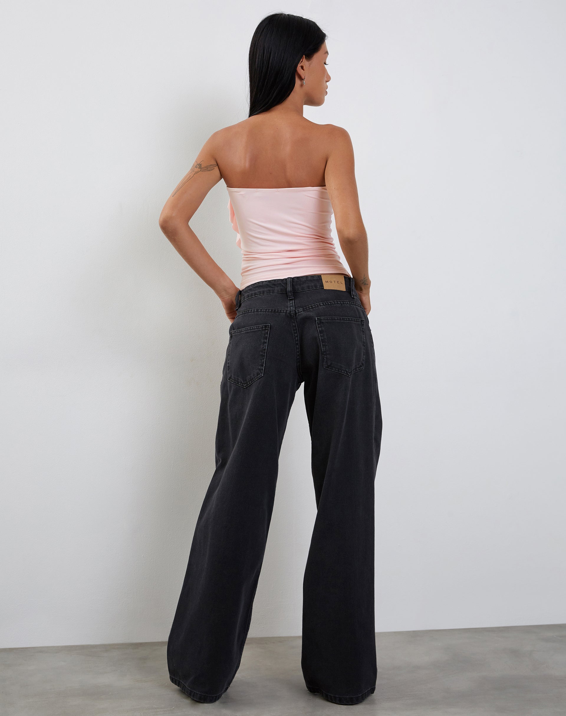 Baylin Ruffle Bandeau Top in Baby Pink-Nico Sky