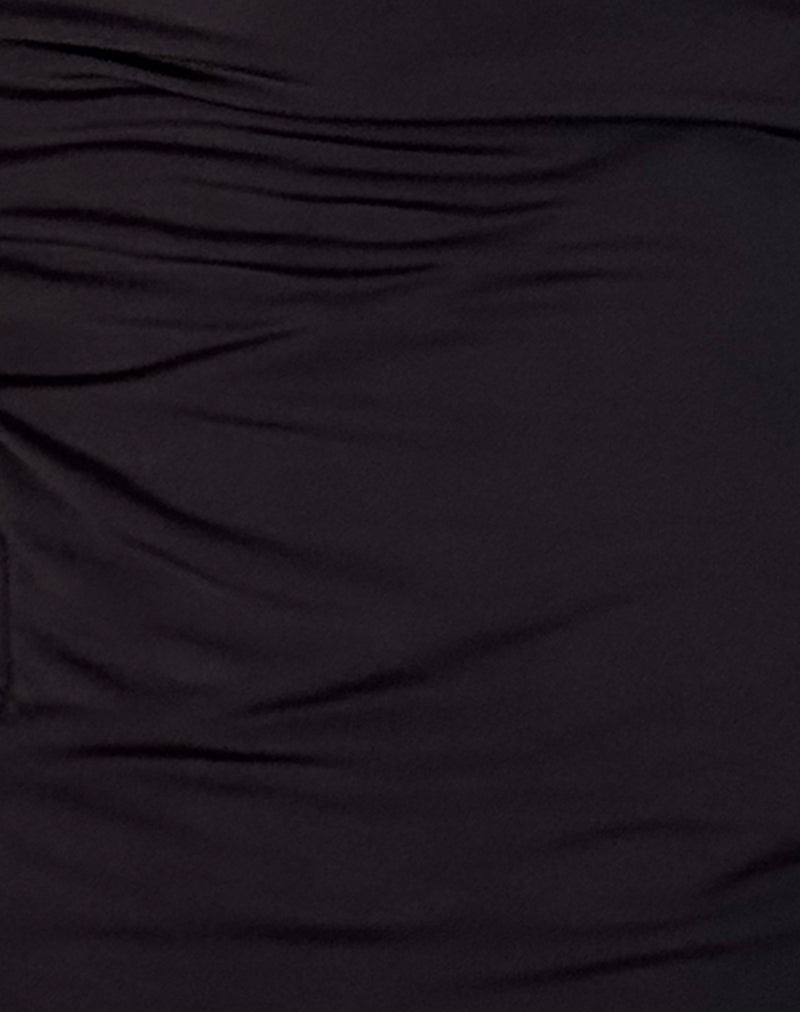 Bea Slinky Cross Front Top in Black-Nico Sky