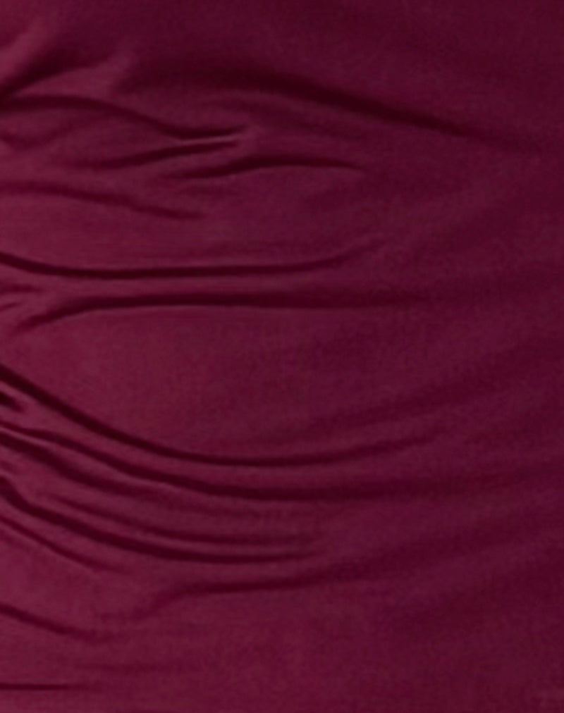 Bea Cross Front Top in Burgundy-Nico Sky