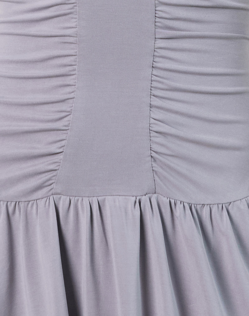 Belasar Mini Dress in Cupro Lilac Grey-Nico Sky