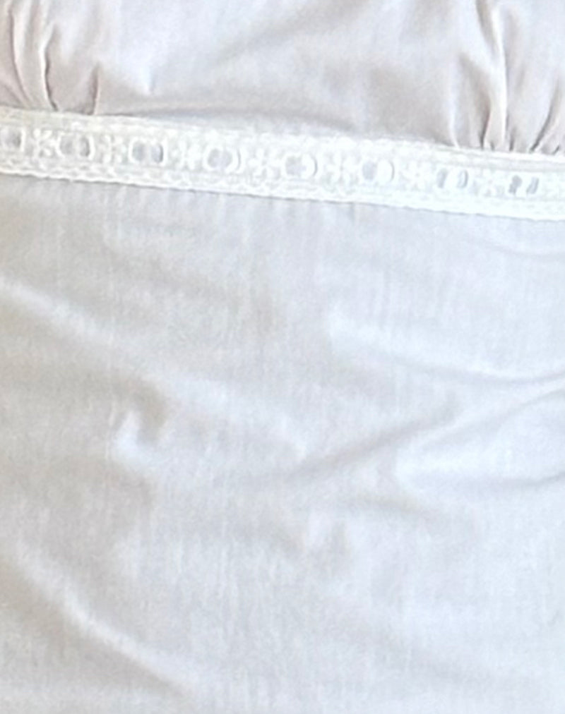 Bella Mini Tea Dress in Poplin White-Nico Sky