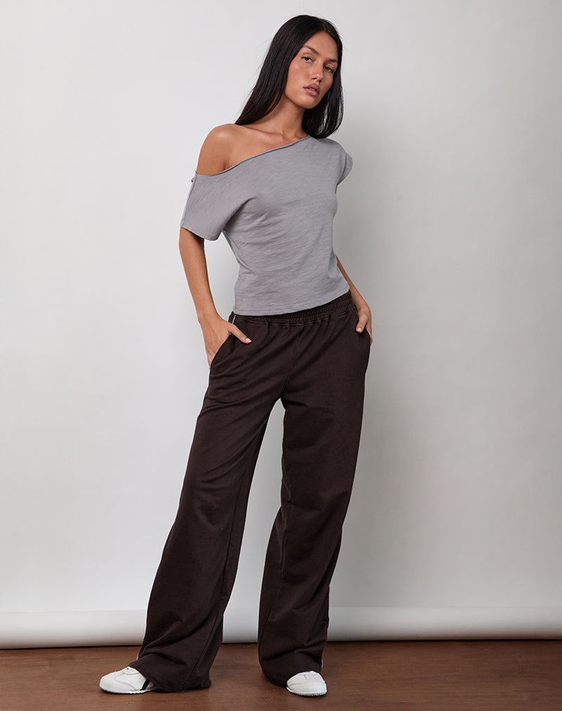 Benton Jogger in Bitter Chocolate with Violet Binding-Nico Sky