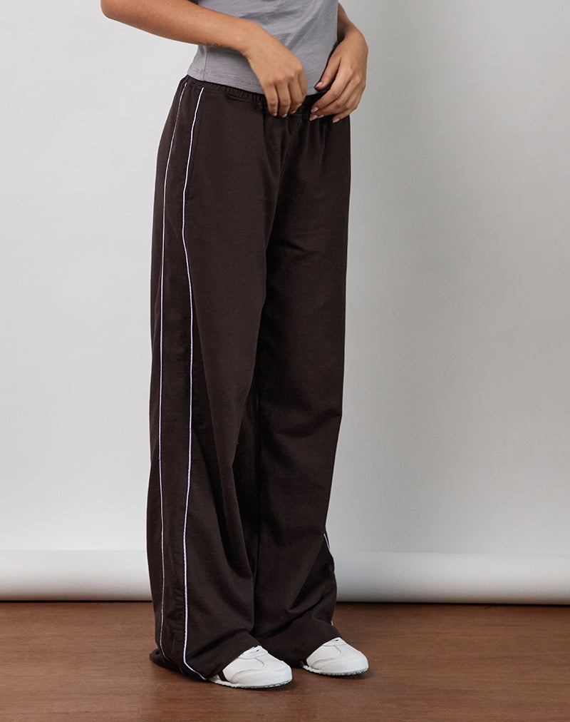 Benton Jogger in Bitter Chocolate with Violet Binding-Nico Sky