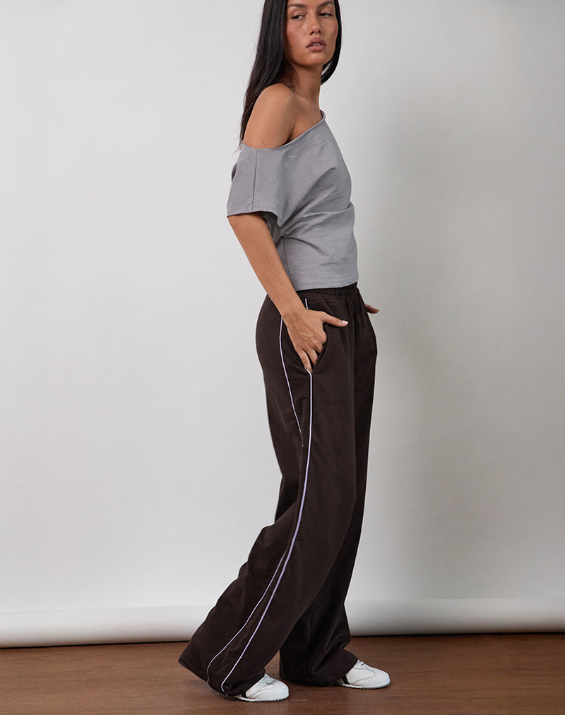 Benton Jogger in Bitter Chocolate with Violet Binding-Nico Sky