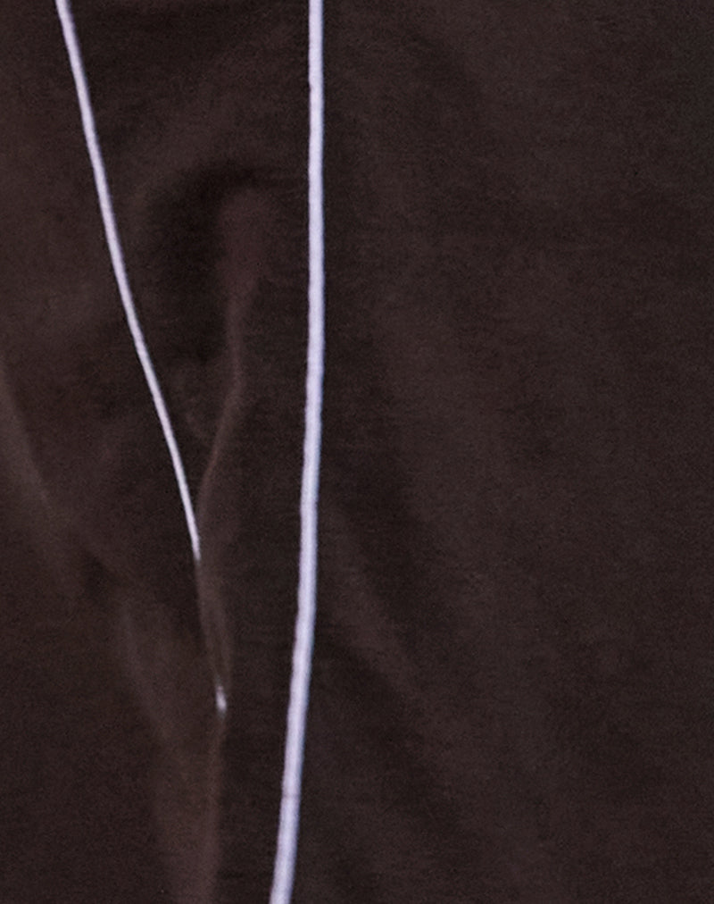 Benton Jogger in Bitter Chocolate with Violet Binding-Nico Sky