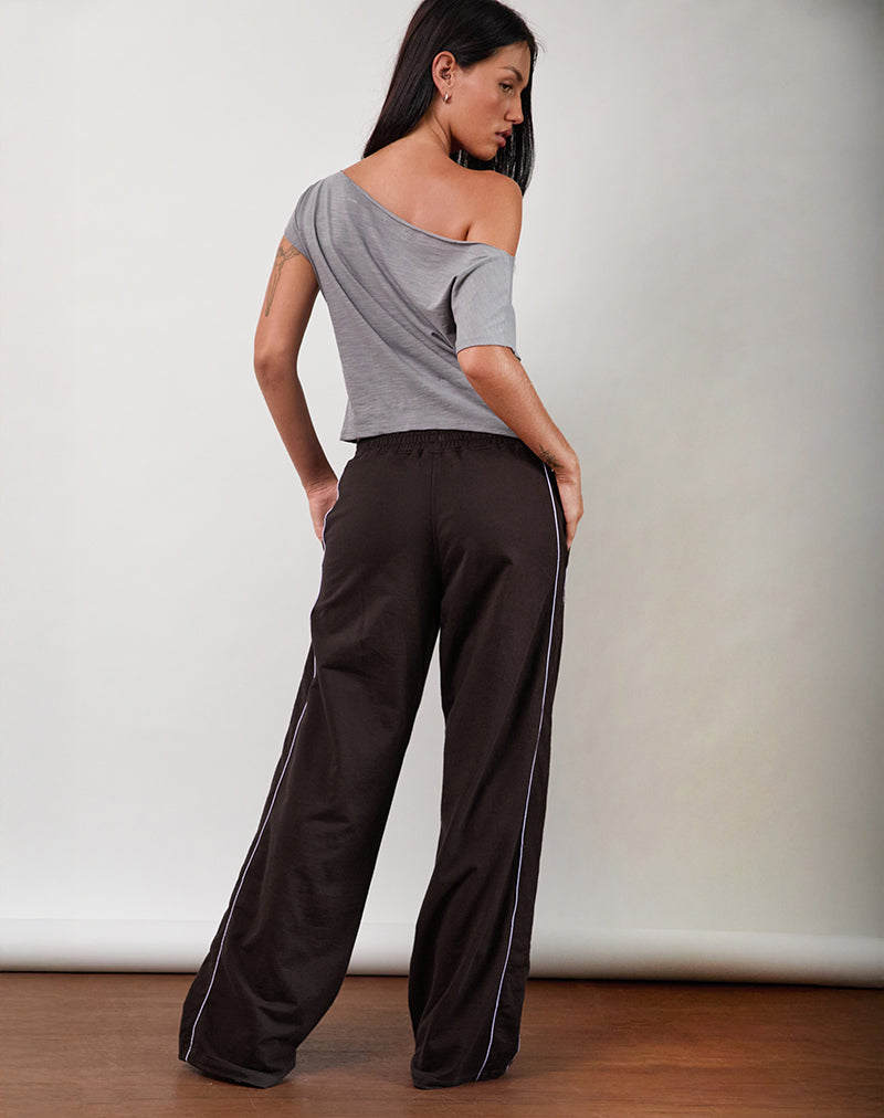 Benton Jogger in Bitter Chocolate with Violet Binding-Nico Sky