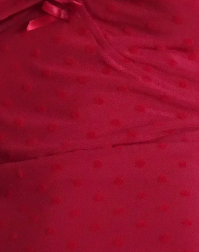 Bestari Mini Dress in Basic Polka Cherry-Nico Sky