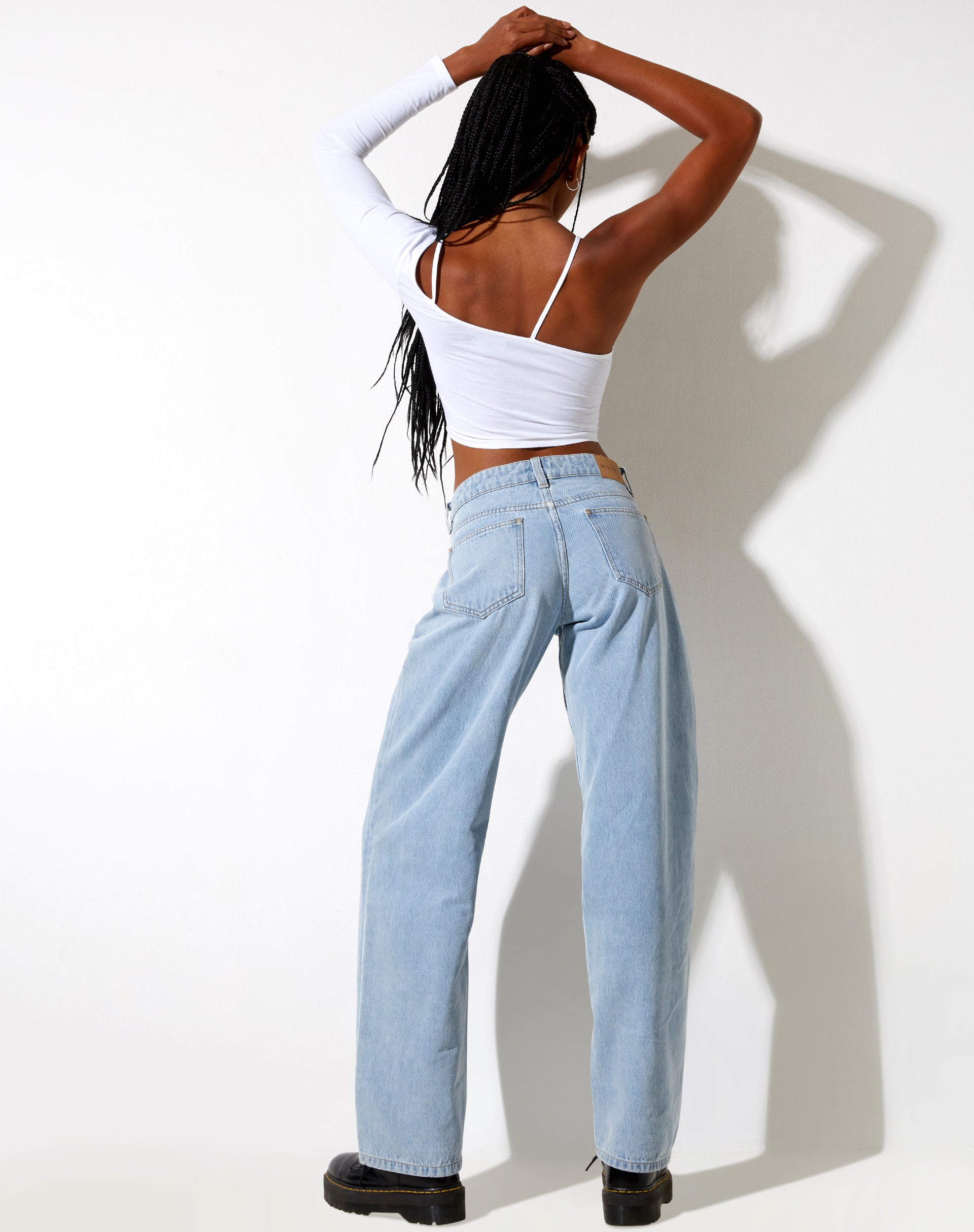 Biase Crop Top in White-Nico Sky