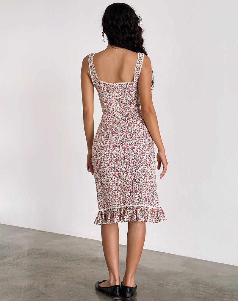 Bila Midi Dress in Pretty Ditsy-Nico Sky