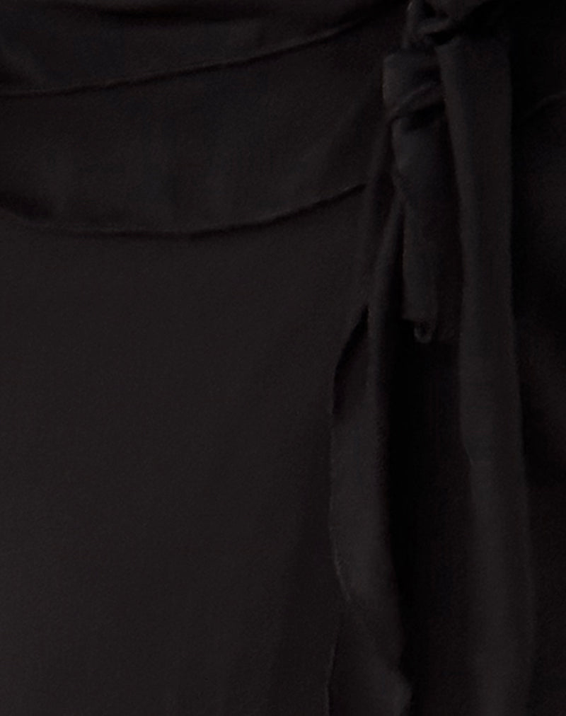 Binita Mini Dress in Chiffon Black-Nico Sky