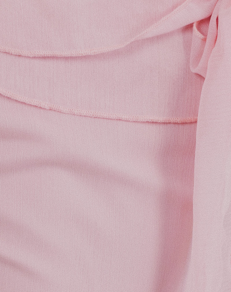 Binita Mini Dress in Chiffon Peony-Nico Sky