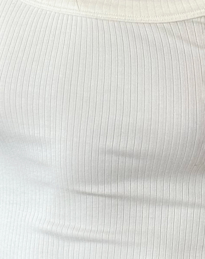 Binlo Extra Long Sleeve Top in White-Nico Sky