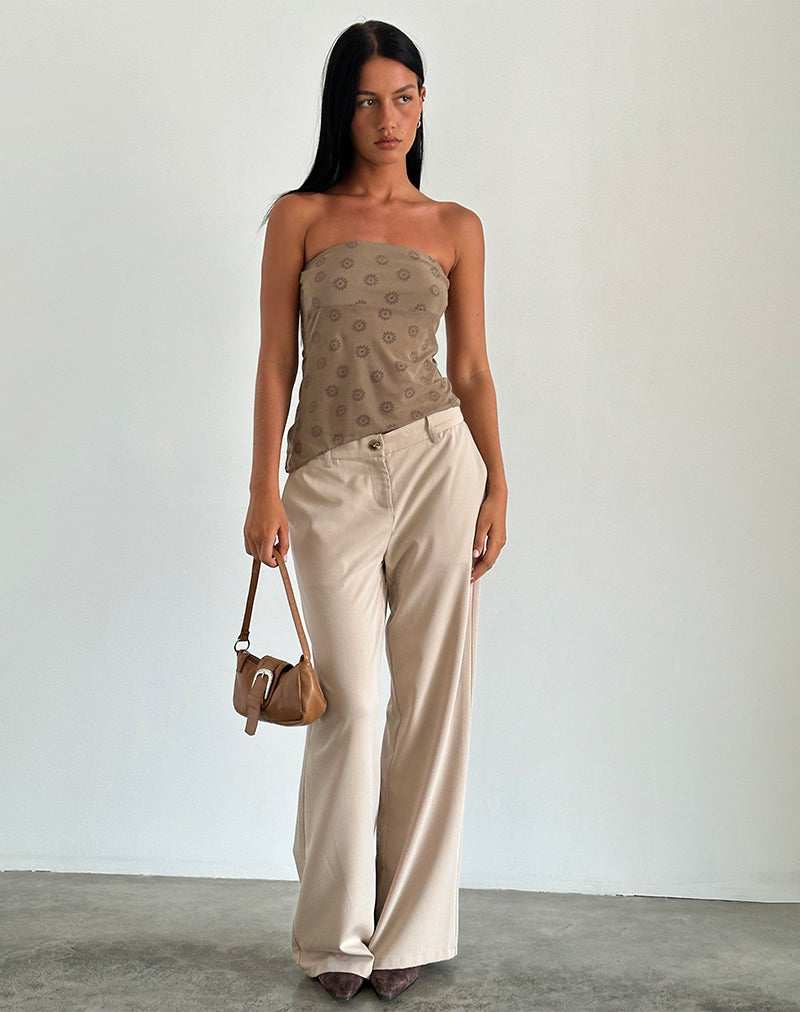 Bistara Top in Daisy Flock Light Brown-Nico Sky