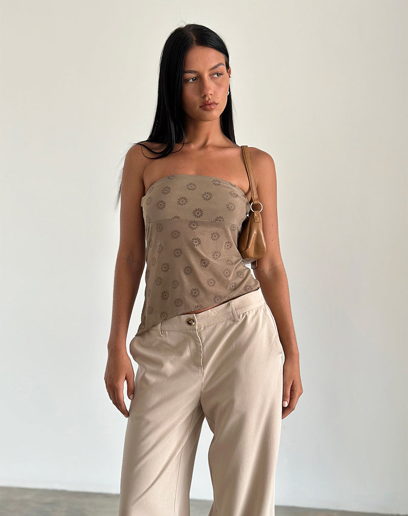 Bistara Top in Daisy Flock Light Brown-Nico Sky