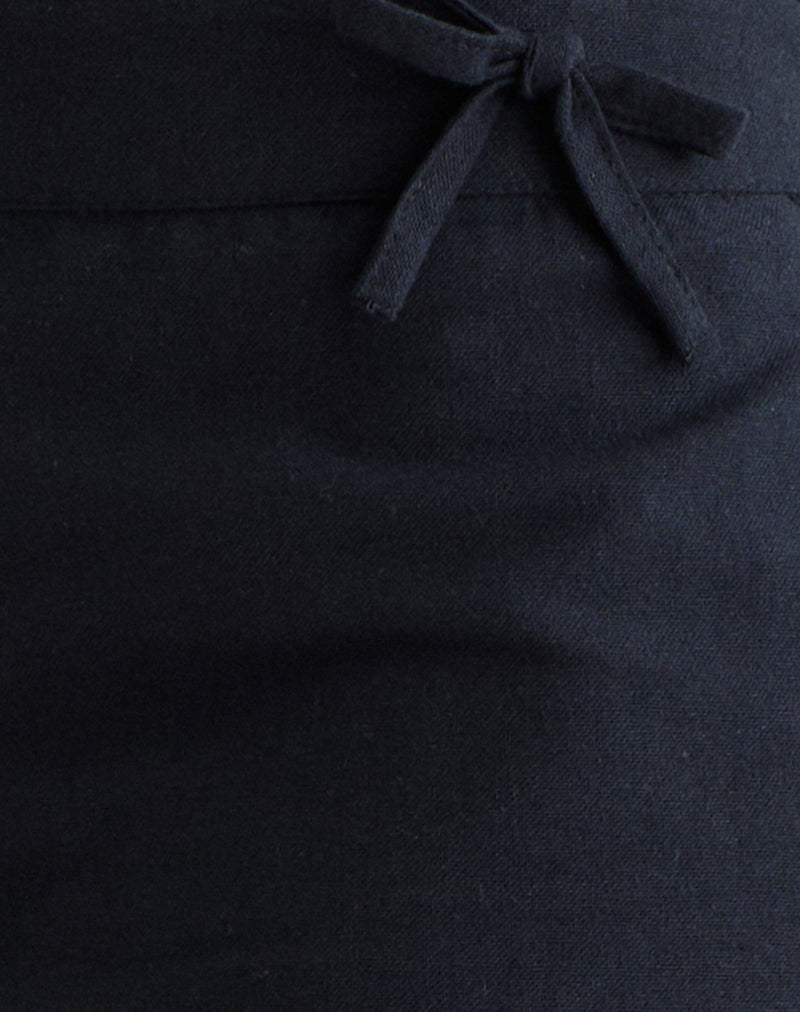 Blazy Tie Shorts in Black-Nico Sky