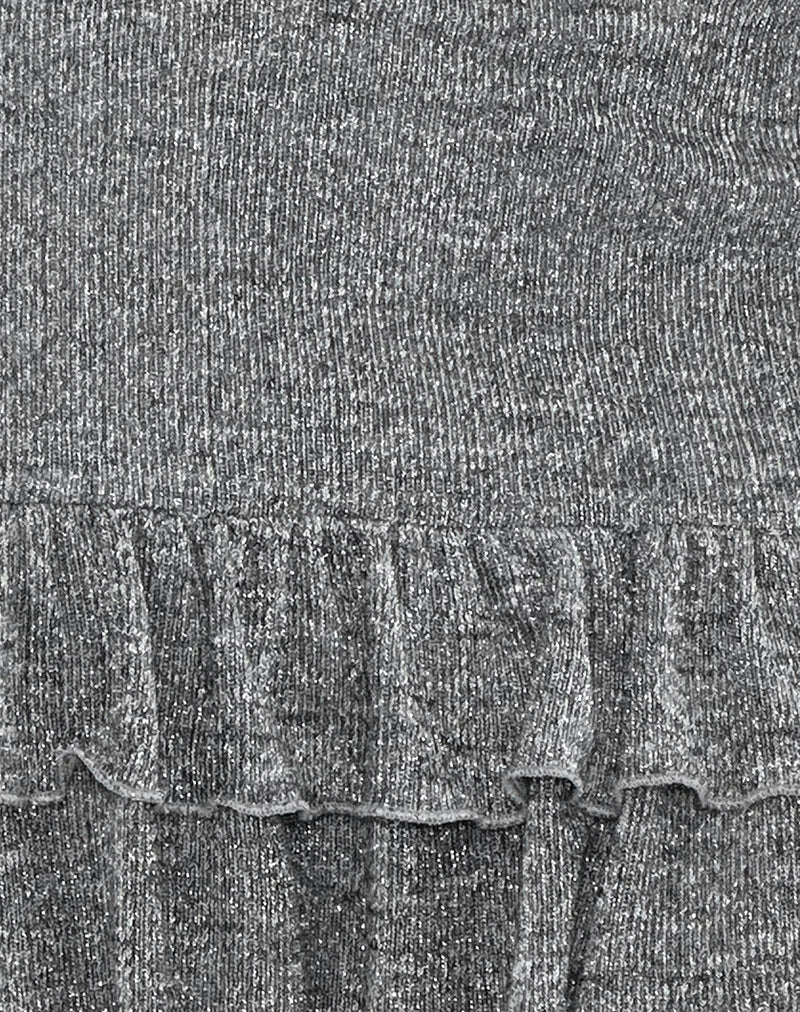 Blio Mini Dress in Grey Shimmer-Nico Sky