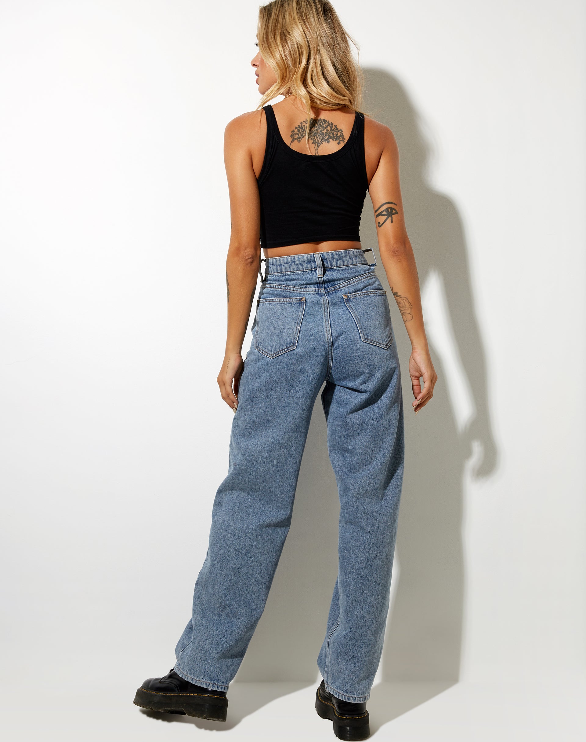 Blois Crop Top in Lycra Black Paradise Embro-Nico Sky