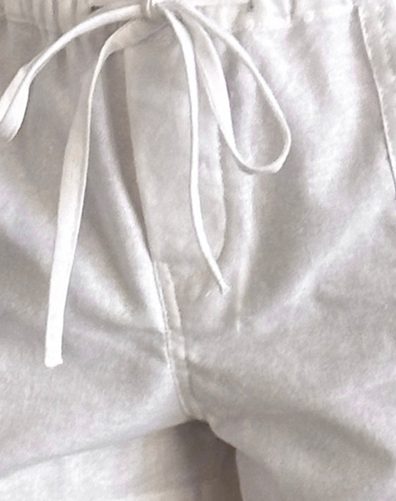 Bolaxi Short in Off White Linen-Nico Sky