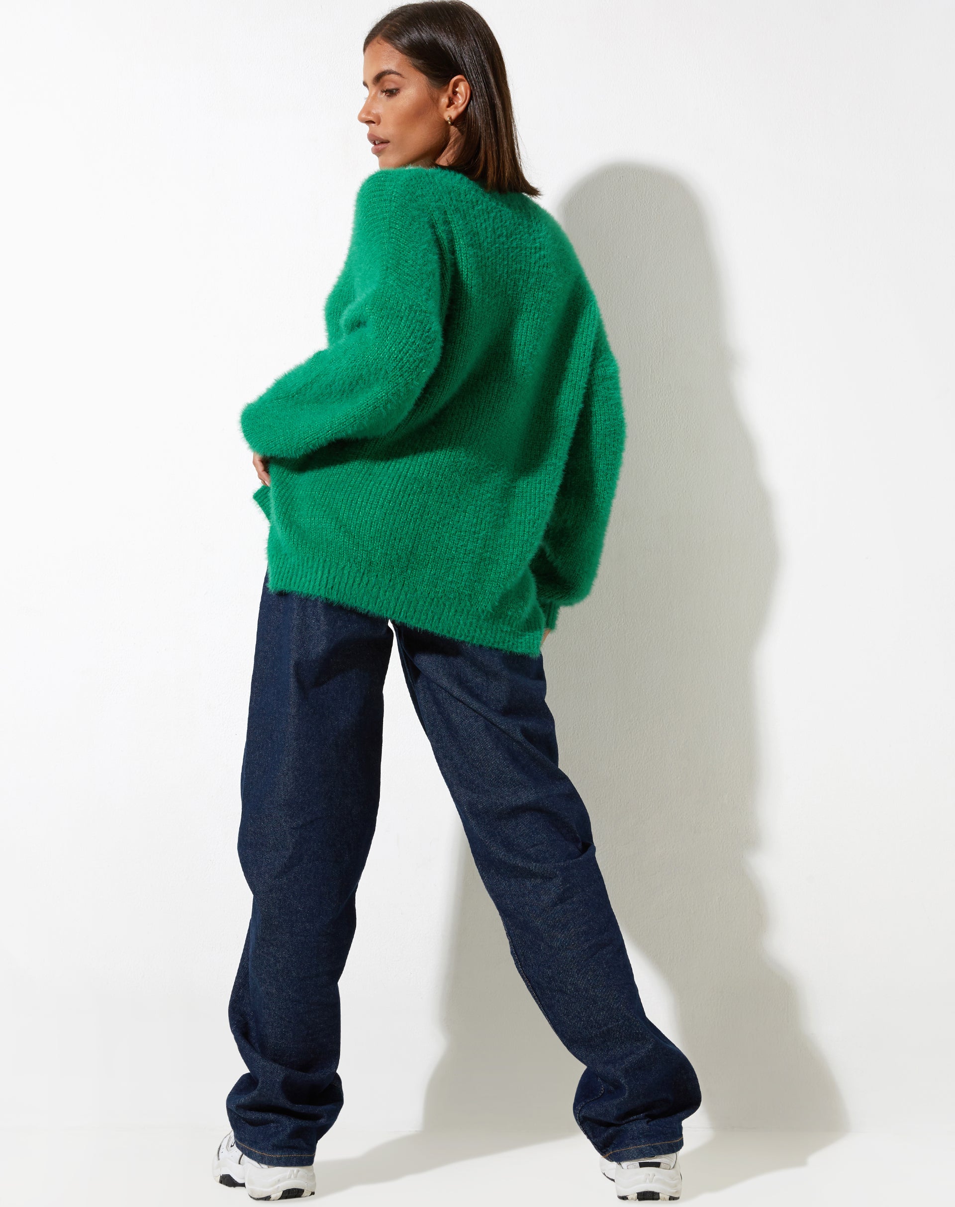 Bondy Jumper in Knit Kelly Green-Nico Sky
