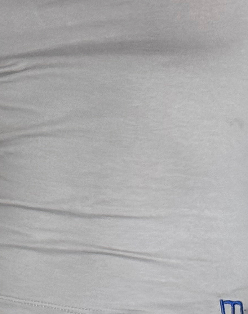 Bonija Long Sleeve Top in Grey with Cobalt Blue Piping-Nico Sky