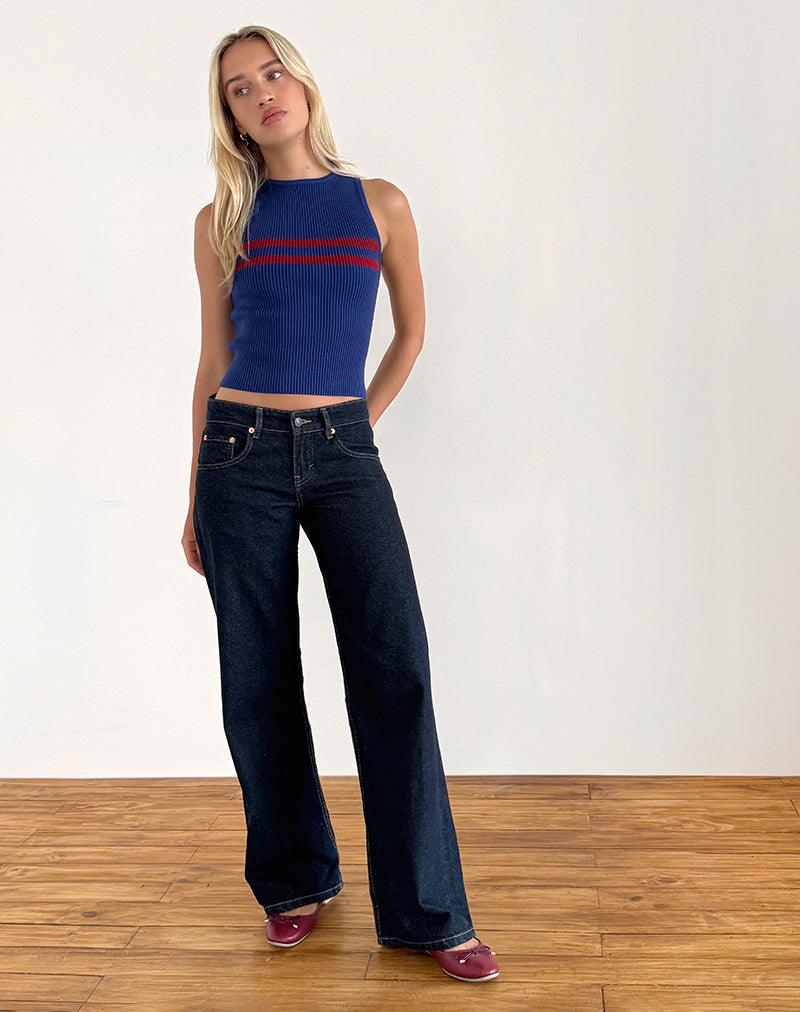 Bonisa Vest in Blue with Red Stripe-Nico Sky