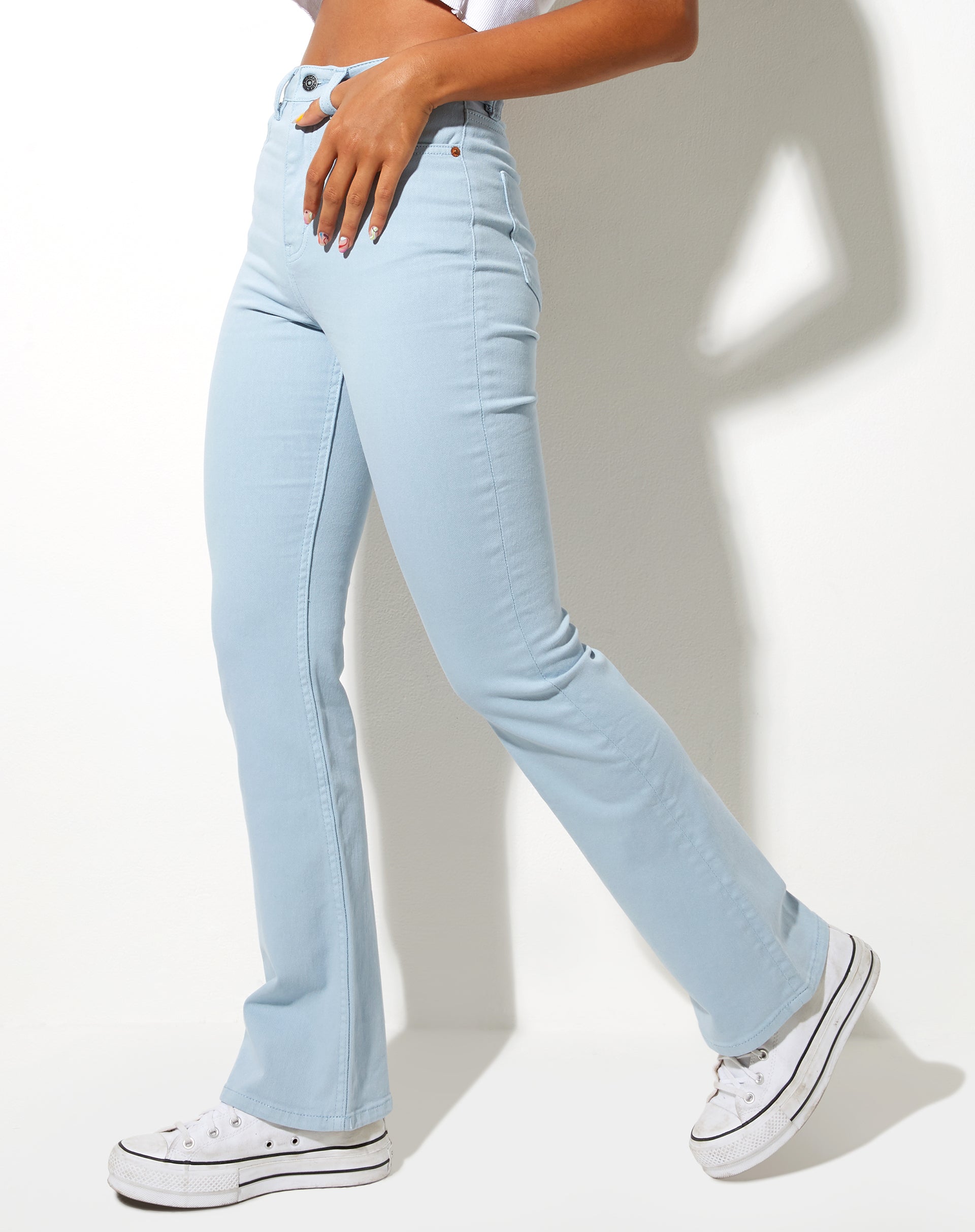 Bootleg Jeans in Sky Blue-Nico Sky