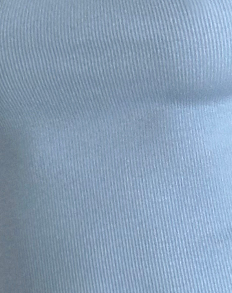 Bovillo Cap Sleeve Top in Nantucket Blue-Nico Sky