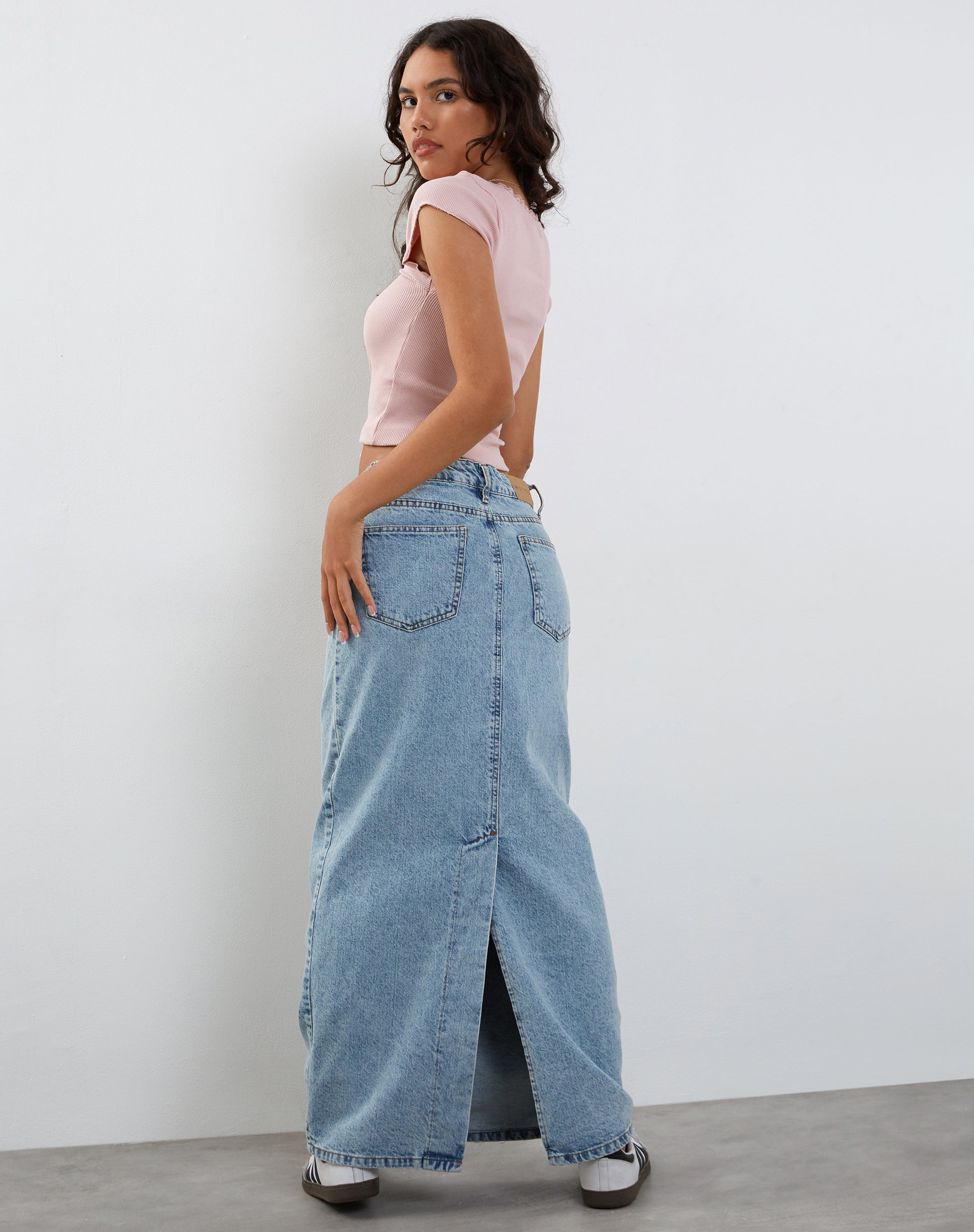 Bovillo Cap Sleeve Top in Pink Lady Ribbed Jersey-Nico Sky