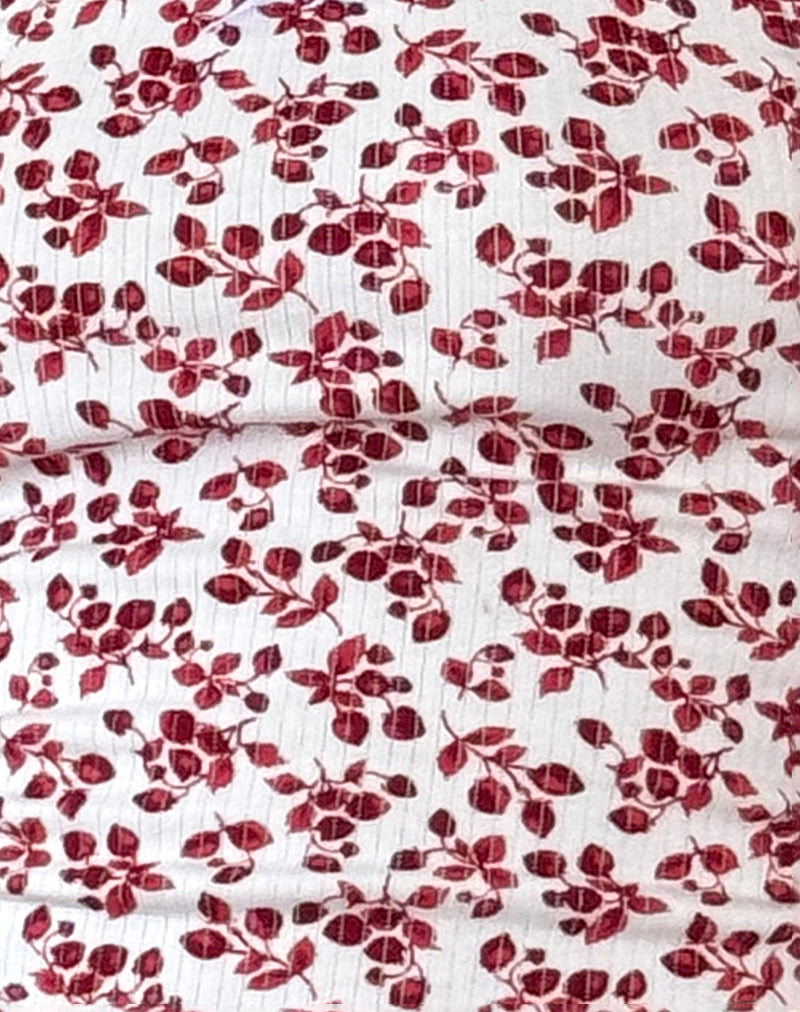 Bovillo Top in Summer Strawberry Off White-Nico Sky