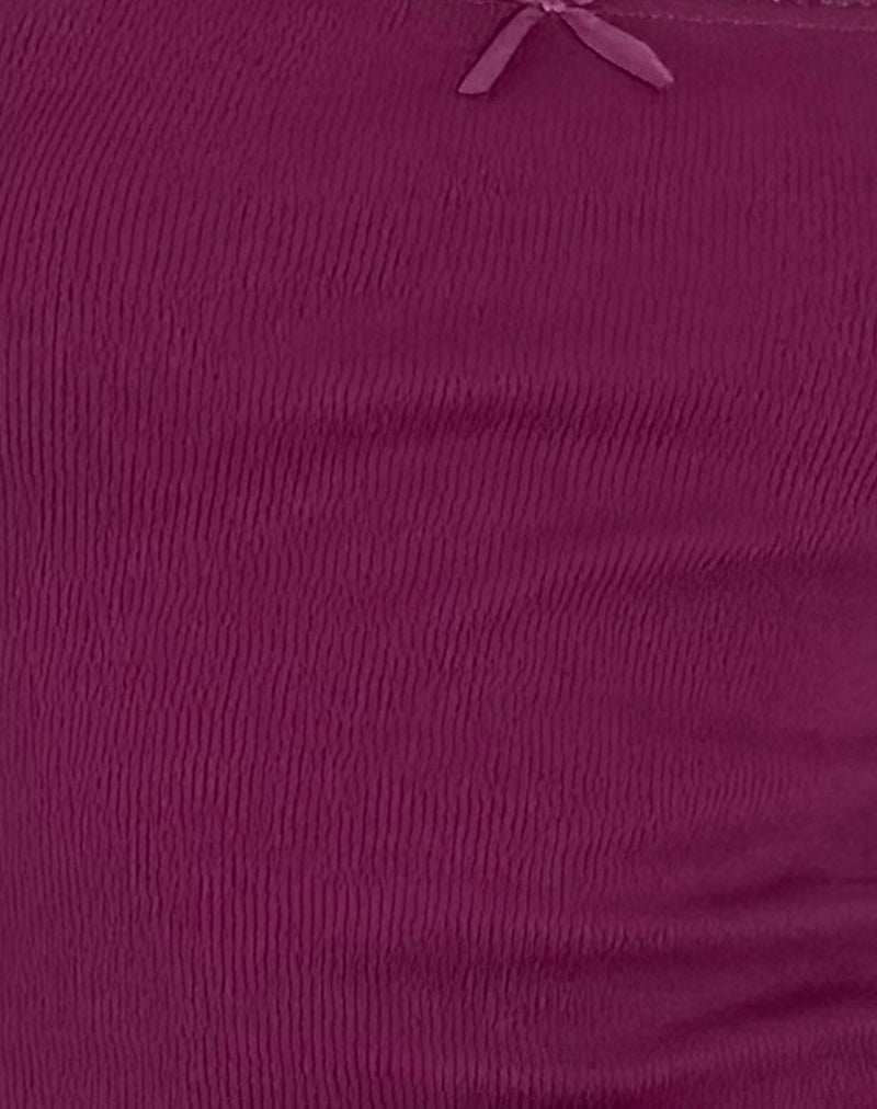 Bovita Long Sleeve Ribbed Top in Berry-Nico Sky