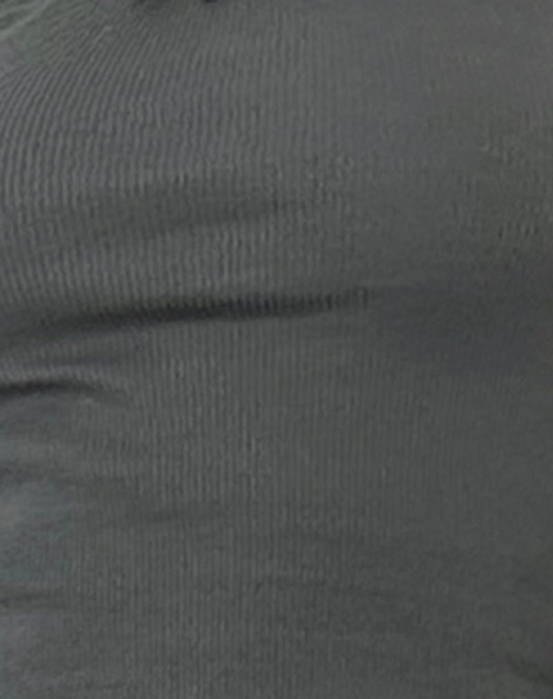 Bovita Long Sleeve Ribbed Top in Beluga Grey-Nico Sky