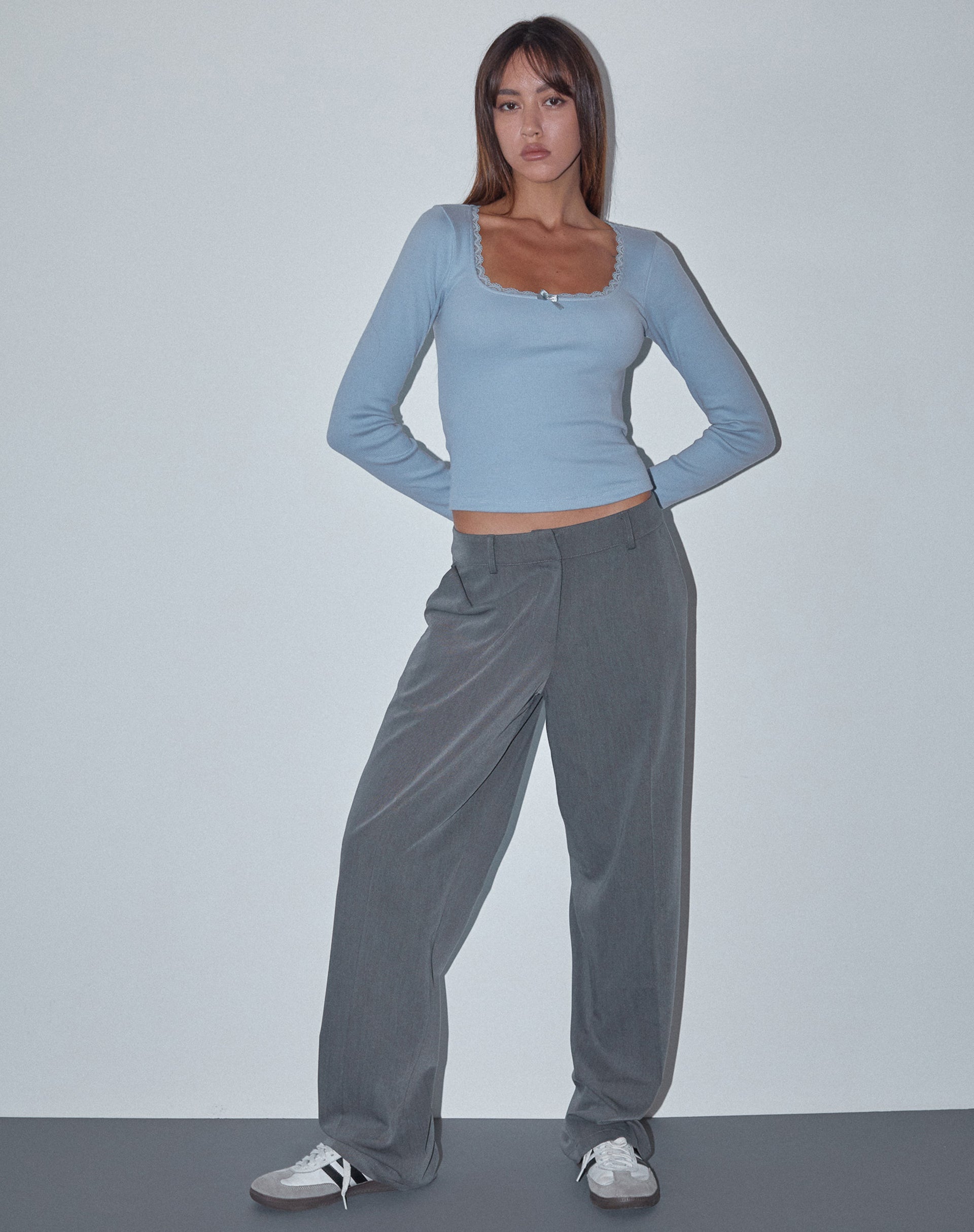 Bovita Long Sleeve Top in Nantucket Blue-Nico Sky