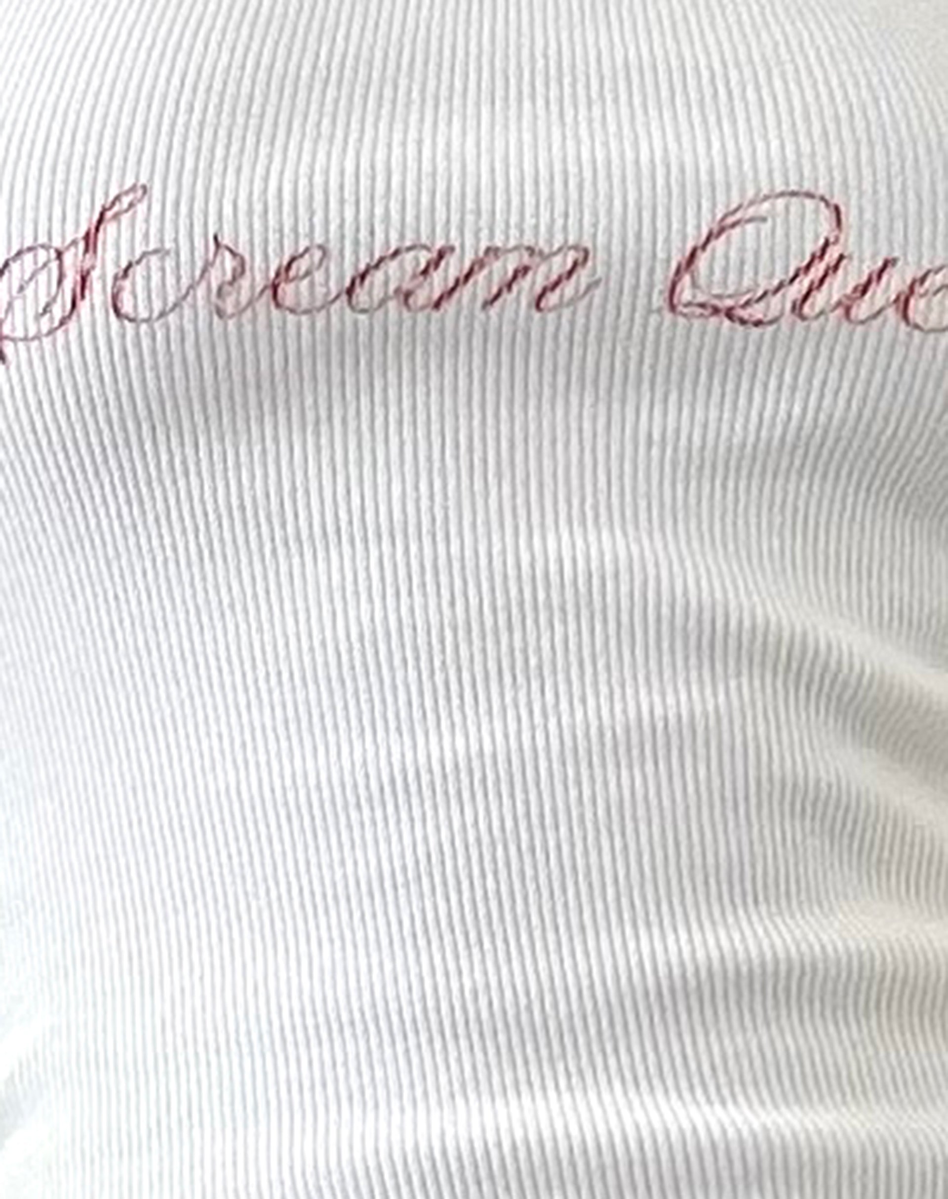 Bovita Long Sleeve Top in Off White with Scream Queen Graphic-Nico Sky