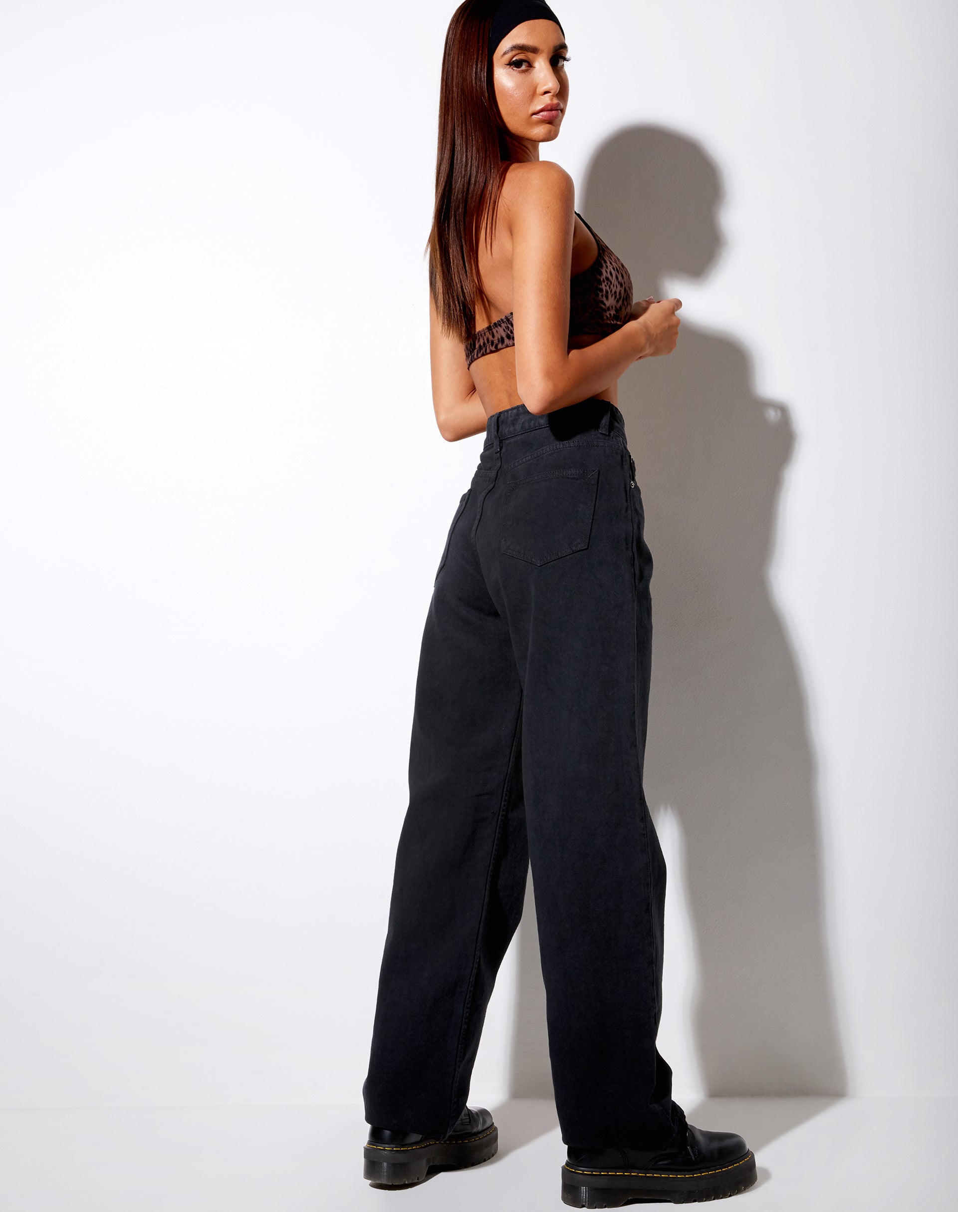 Boyfriend Jean in Black Wash-Nico Sky