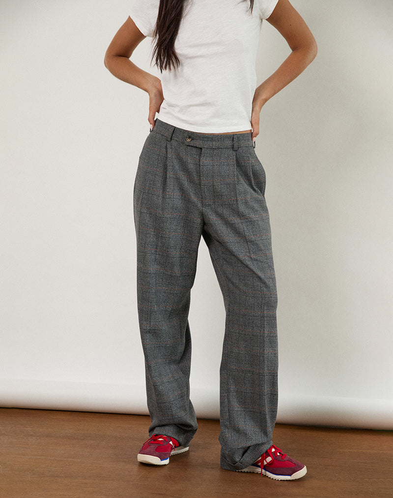Brayden Trouser in Tailoring Grey Check-Nico Sky