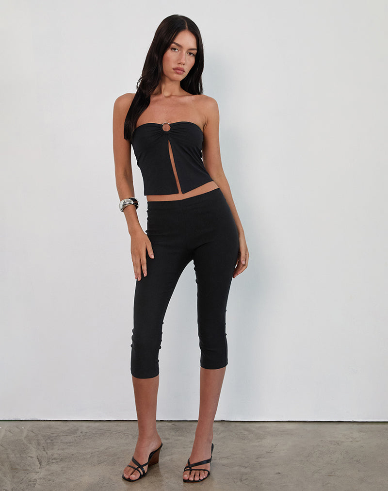 Brea Hardware Butterfly Top in Rayon Jersey Black-Nico Sky