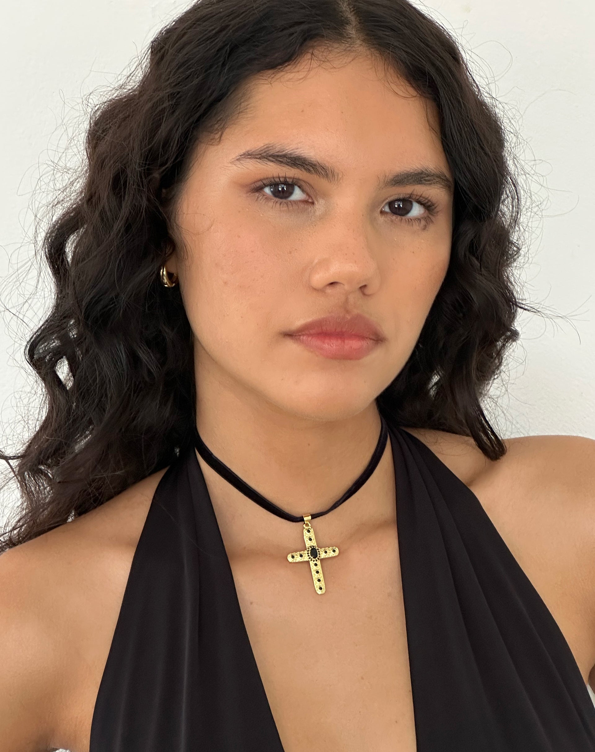 Brooklyn Cross Choker Necklace by Gemini Jewels-Nico Sky
