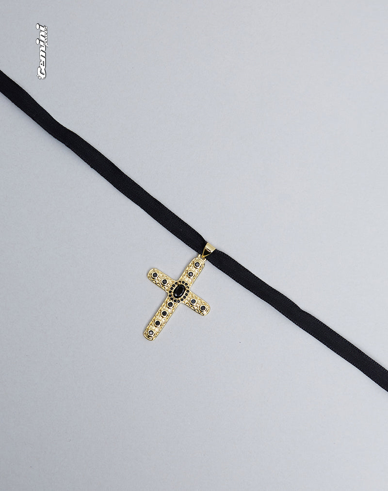 Brooklyn Cross Choker Necklace by Gemini Jewels-Nico Sky