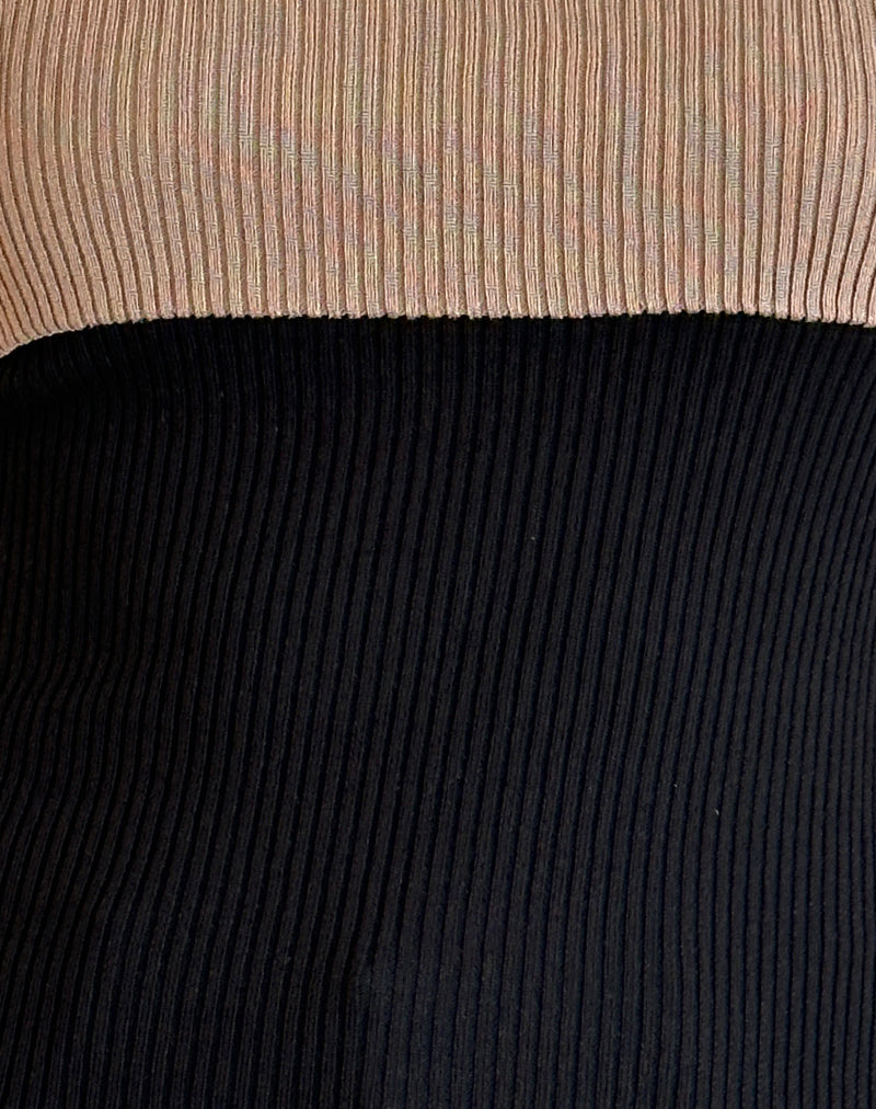 Brylee Tube Top in Knit Black-Nico Sky