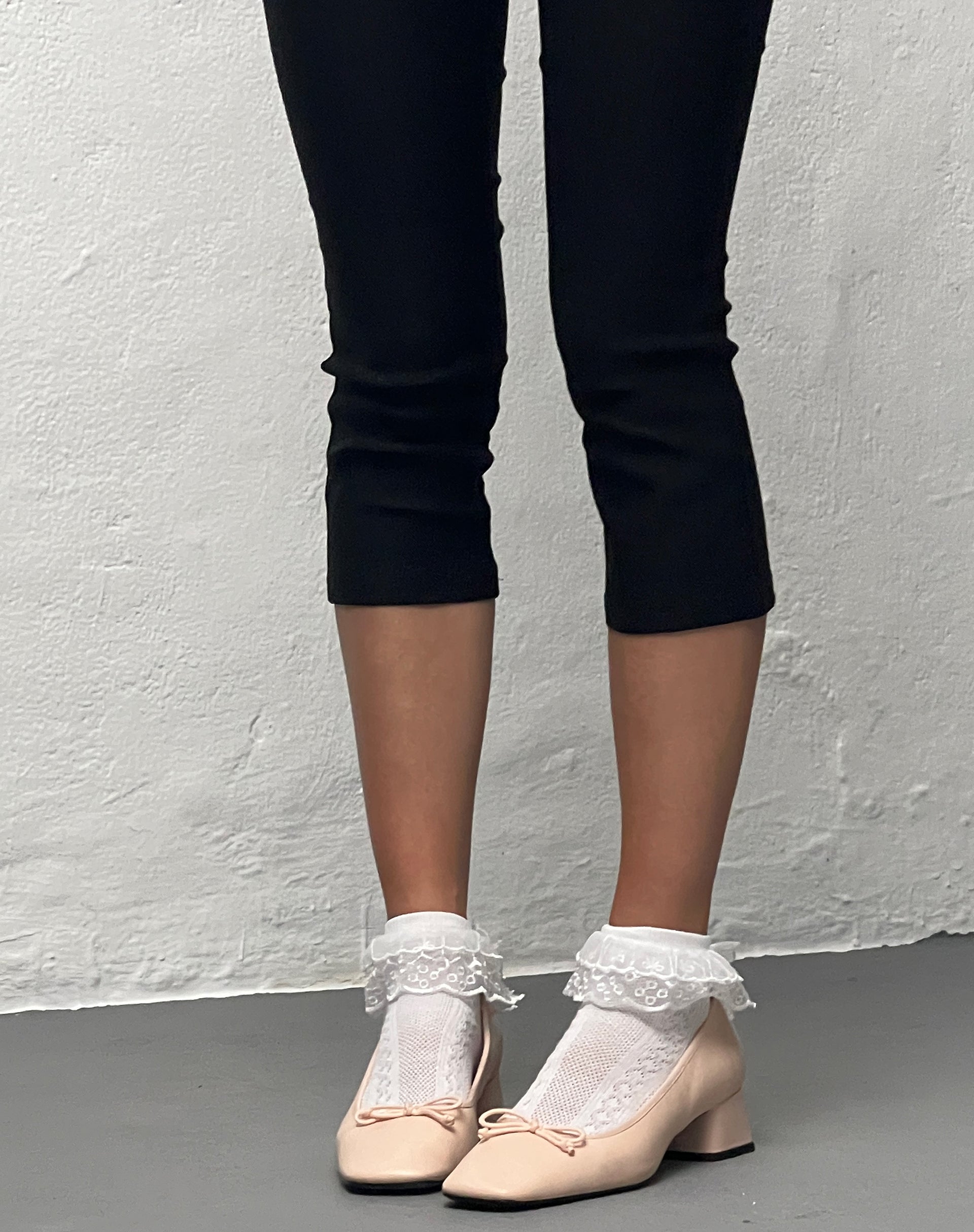 Shine Capri Pants in Black Lycra-Nico Sky