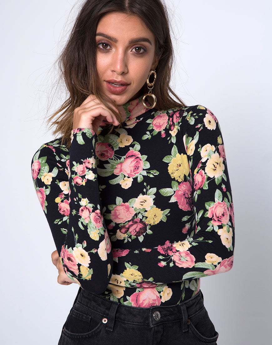 Bryony Longsleeve Bodice in Vintage Bloom-Nico Sky