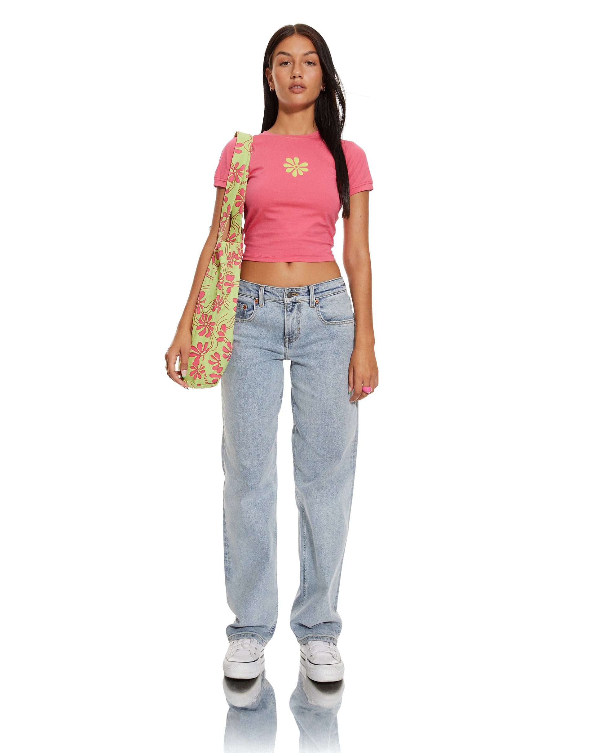 MOTEL X BARBARA Barbs Tote Bag in Green Beachy Floral-Nico Sky