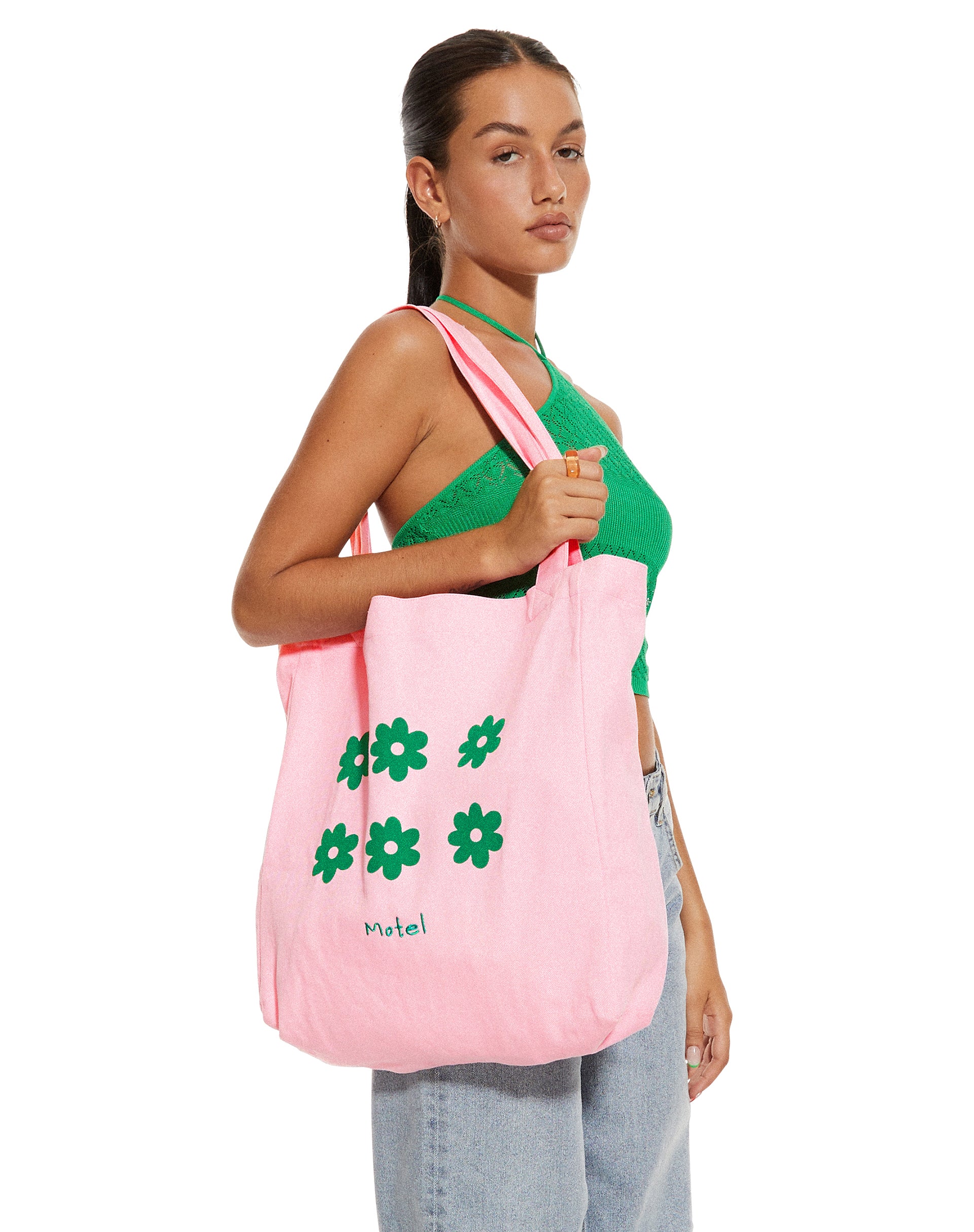 Barbs Tote Bag in Pink Motel Floral-Nico Sky