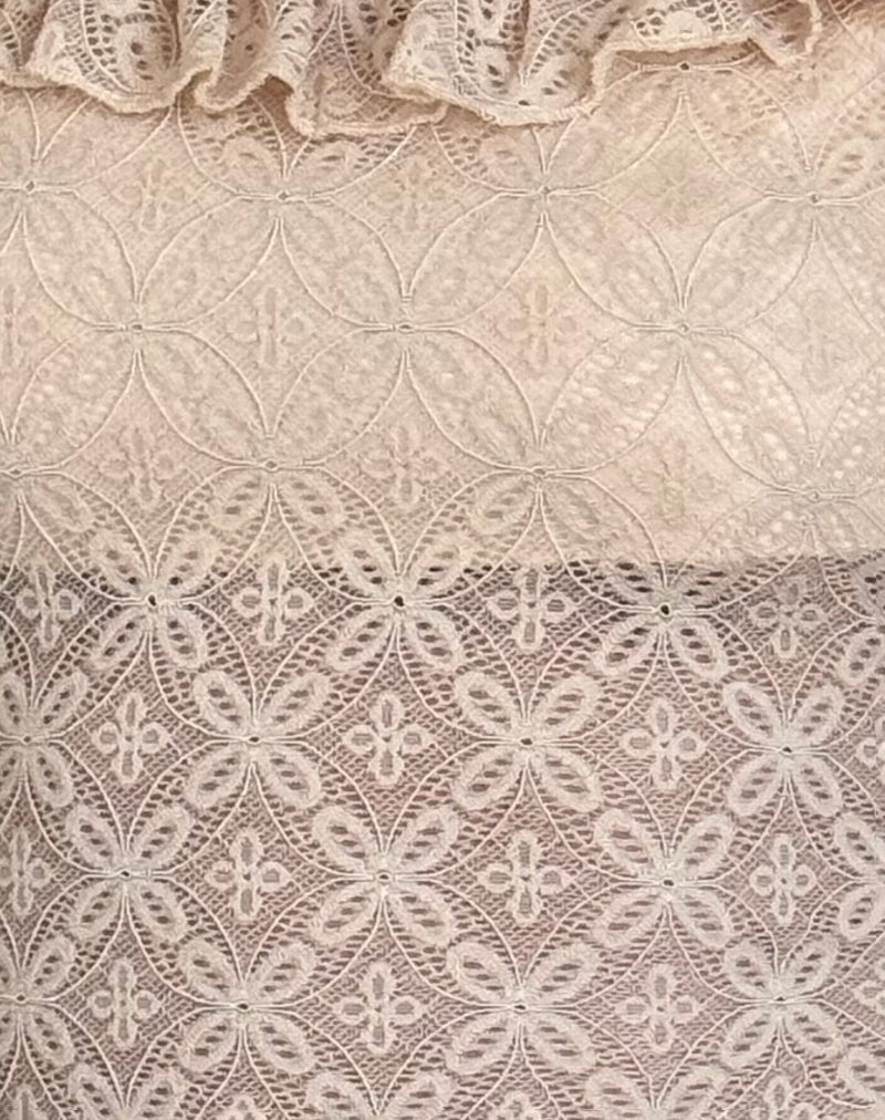 Caelyn Long Sleeve Top in Textured Nude Lace-Nico Sky