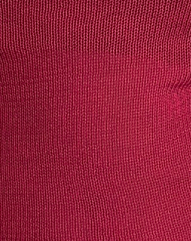 Calypso Top in Sheer Knit Red-Nico Sky