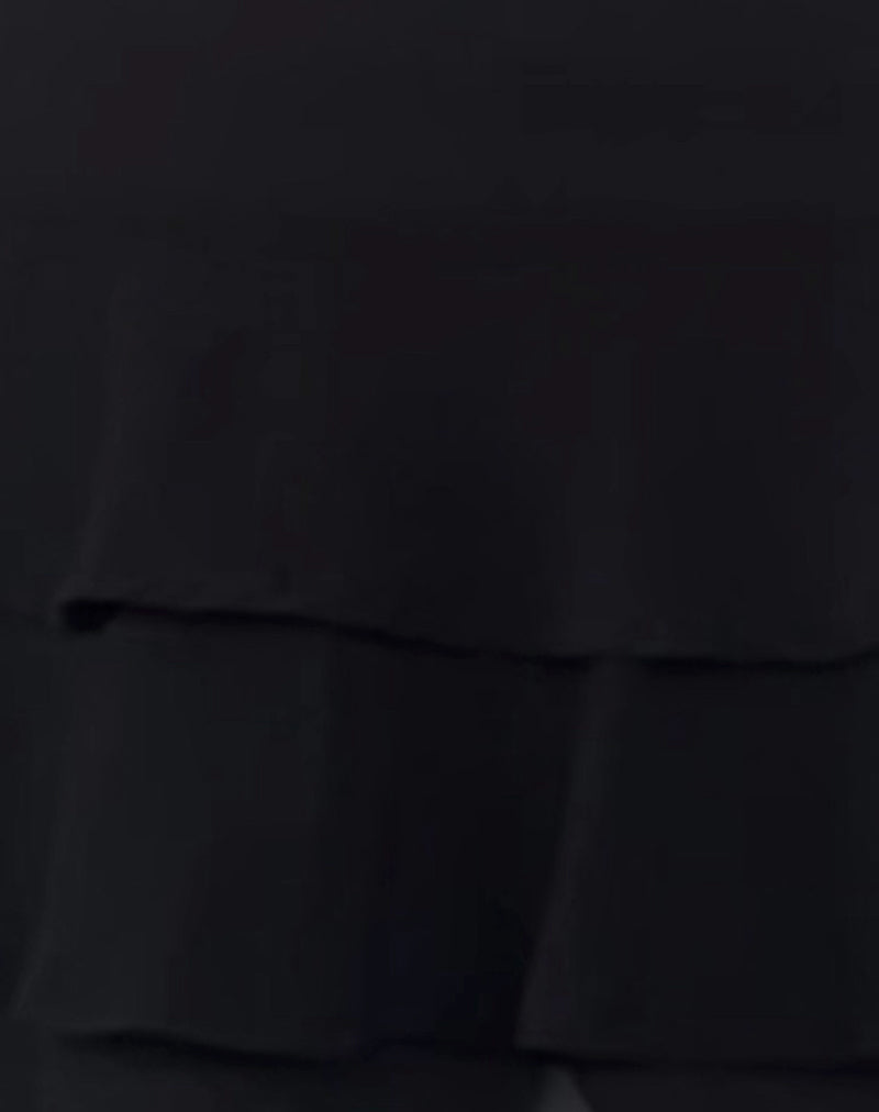 Camigo Ruffle Mini Skirt in Black-Nico Sky