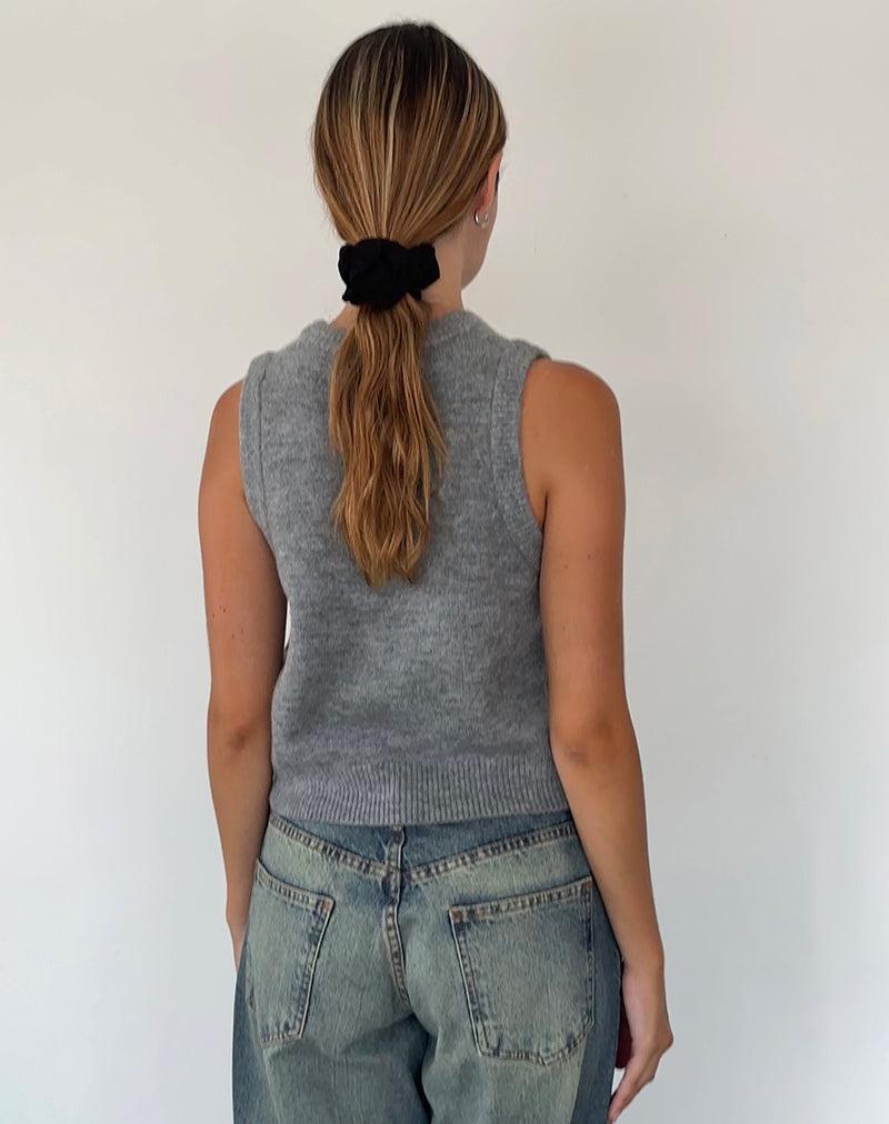 Cancri Button Through Vest in Grey-Nico Sky